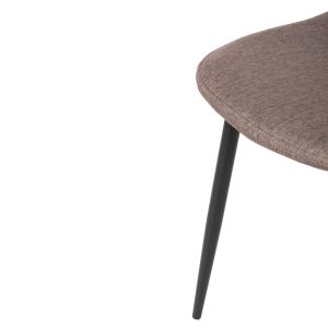 Chair Leonardo Hm00100,28 Dark Beige Fabricblack Metal Legs 42x49,5x89hcm