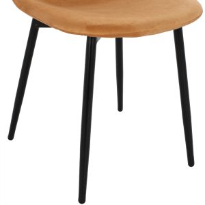 Chair Leonardo plush mustard 45x47x87cm ημ00100,09