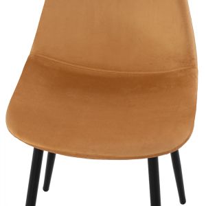 Chair Leonardo plush mustard 45x47x87cm ημ00100,09