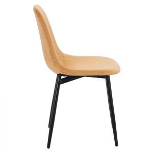 Chair Leonardo plush mustard 45x47x87cm ημ00100,09