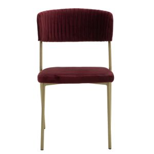 Livio chair burgundy with gold legs
