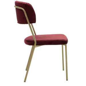 Livio chair burgundy with gold legs