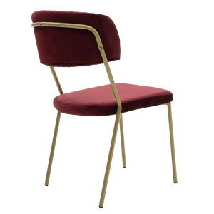 Livio chair burgundy with gold legs