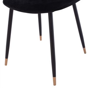 Lucille chair Hm8552,04 made of black velvet with metal frame 45x56x81