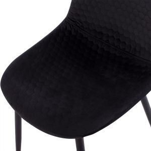 Lucille chair Hm8552,04 made of black velvet with metal frame 45x56x81