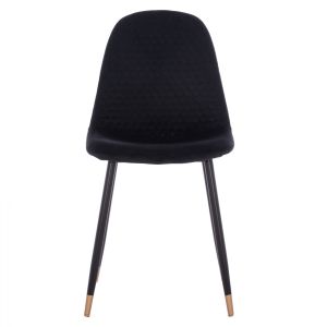 Lucille chair Hm8552,04 made of black velvet with metal frame 45x56x81