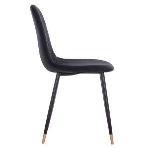 Lucille chair Hm8552,04 made of black velvet with metal frame 45x56x81
