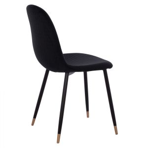 Lucille chair Hm8552,04 made of black velvet with metal frame 45x56x81
