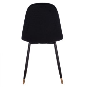 Lucille chair Hm8552,04 made of black velvet with metal frame 45x56x81