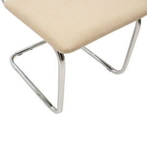 Lusy chair with beige textile upholstery and chrome legs