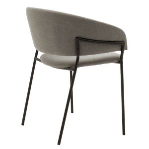 Maggie chair, gray textile with black metal frame