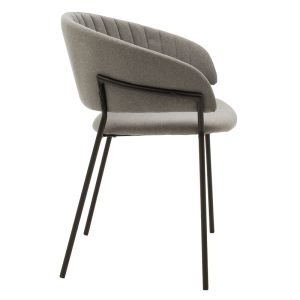 Maggie chair, gray textile with black metal frame