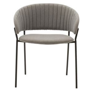 Maggie chair, gray textile with black metal frame