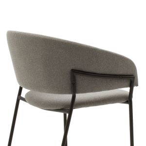 Maggie chair, gray textile with black metal frame