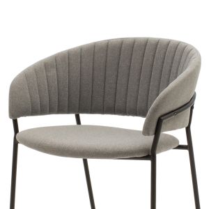 Maggie chair, gray textile with black metal frame