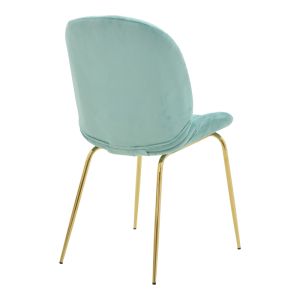 Maley Adelaide chair, mint velvet damask - gold metal legs 47x60x90cm