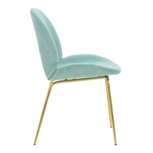 Maley Adelaide chair, mint velvet damask - gold metal legs 47x60x90cm