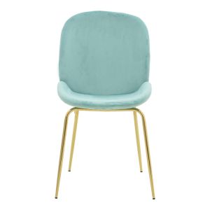 Maley Adelaide chair, mint velvet damask - gold metal legs 47x60x90cm
