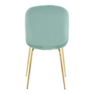 Maley Adelaide chair, mint velvet damask - gold metal legs 47x60x90cm