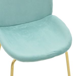 Maley Adelaide chair, mint velvet damask - gold metal legs 47x60x90cm