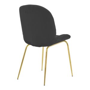 Maley Adelaide chair dark gray velvet-gold metal legs 47x60x90cm