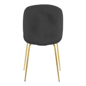 Maley Adelaide chair dark gray velvet-gold metal legs 47x60x90cm
