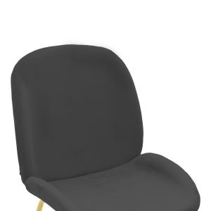 Maley Adelaide chair dark gray velvet-gold metal legs 47x60x90cm