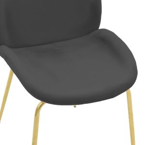 Maley Adelaide chair dark gray velvet-gold metal legs 47x60x90cm