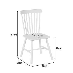 Melia chair made of rubber wood in white 45x51x87cm