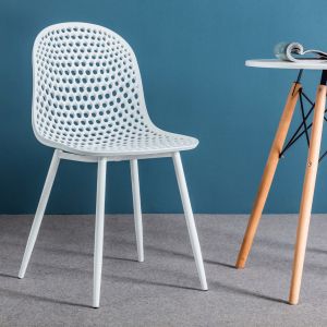 Milana chair white with metal legs Hm8512,01