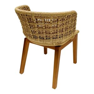 Milou chair, teak wood and synthetic rope in natural shade, 59x65x73cm