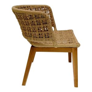 Milou chair, teak wood and synthetic rope in natural shade, 59x65x73cm