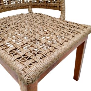 Milou chair, teak wood and synthetic rope in natural shade, 59x65x73cm