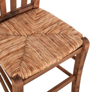 Monte chair Hm10383.01 beech wood in walnut-seagrass rush-matte seat 43x41x87hcm.