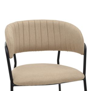 Chair Morel beige fabric- black metal leg 55x55x76cm