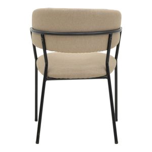 Chair Morel beige fabric- black metal leg 55x55x76cm
