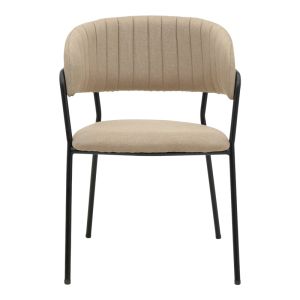 Chair Morel beige fabric- black metal leg 55x55x76cm