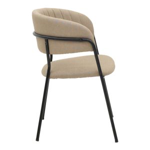 Chair Morel beige fabric- black metal leg 55x55x76cm