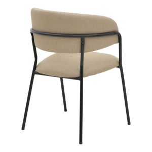 Chair Morel beige fabric- black metal leg 55x55x76cm