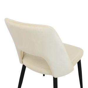 Murde chair, beige velvet and black metal legs, 48.5x61x89cm