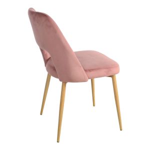 Murde chair, rotten apple velvet and metal legs in natural color 48.5x61x89cm