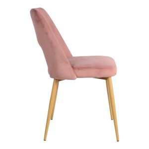 Murde chair, rotten apple velvet and metal legs in natural color 48.5x61x89cm