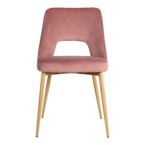Murde chair, rotten apple velvet and metal legs in natural color 48.5x61x89cm