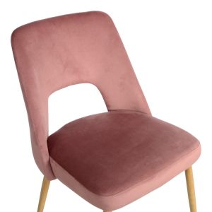 Murde chair, rotten apple velvet and metal legs in natural color 48.5x61x89cm