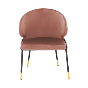 Nalu chair plush ash rose color with black and gold legs