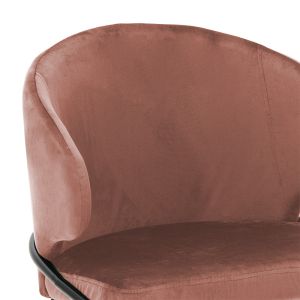 Nalu chair plush ash rose color with black and gold legs