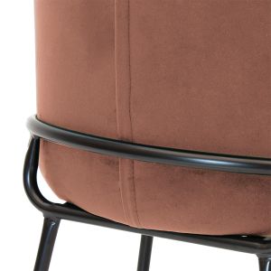 Nalu chair plush ash rose color with black and gold legs