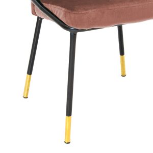 Nalu chair plush ash rose color with black and gold legs