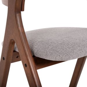 Chair Nekker Hm9739.01 made of rubber wood, walnut color, with gray textile seat 56x55x78hcm