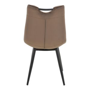 Стол Nely кафяв кадифен с черен крак 47x61x85см